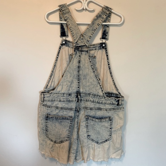 Acid Wash Denim Overalls - Picture 2 of 8